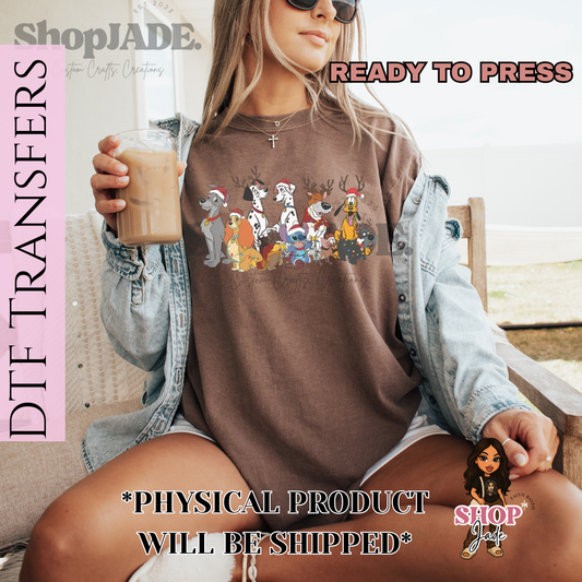 CH69 Christmas DIS Dogs DTF Transfers (Ready to Press)