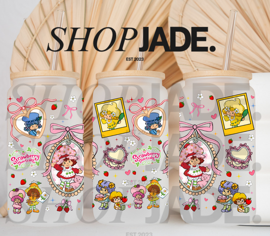 Strawberry coquette friends Uv DTF Cup Wraps
