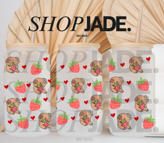 Capy Berries & Hearts Uv DTF Cup Wraps