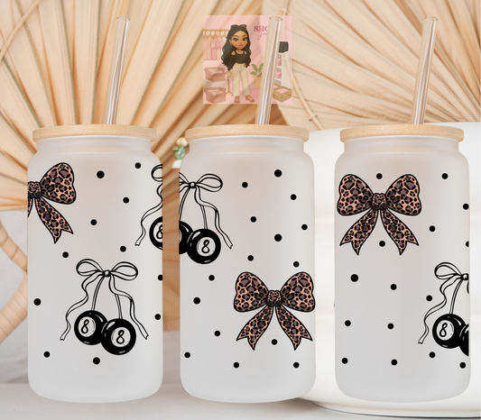 Leopard bows & dots UvDTF cup wraps