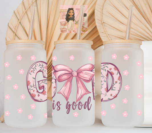 Pink God Is Good UvDTF cup wraps