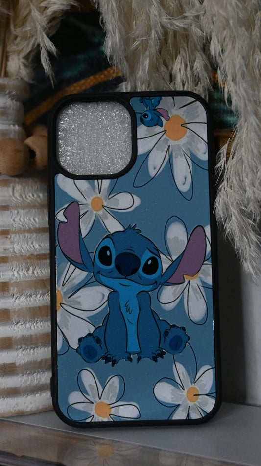 Floral blue alien iPhone cases