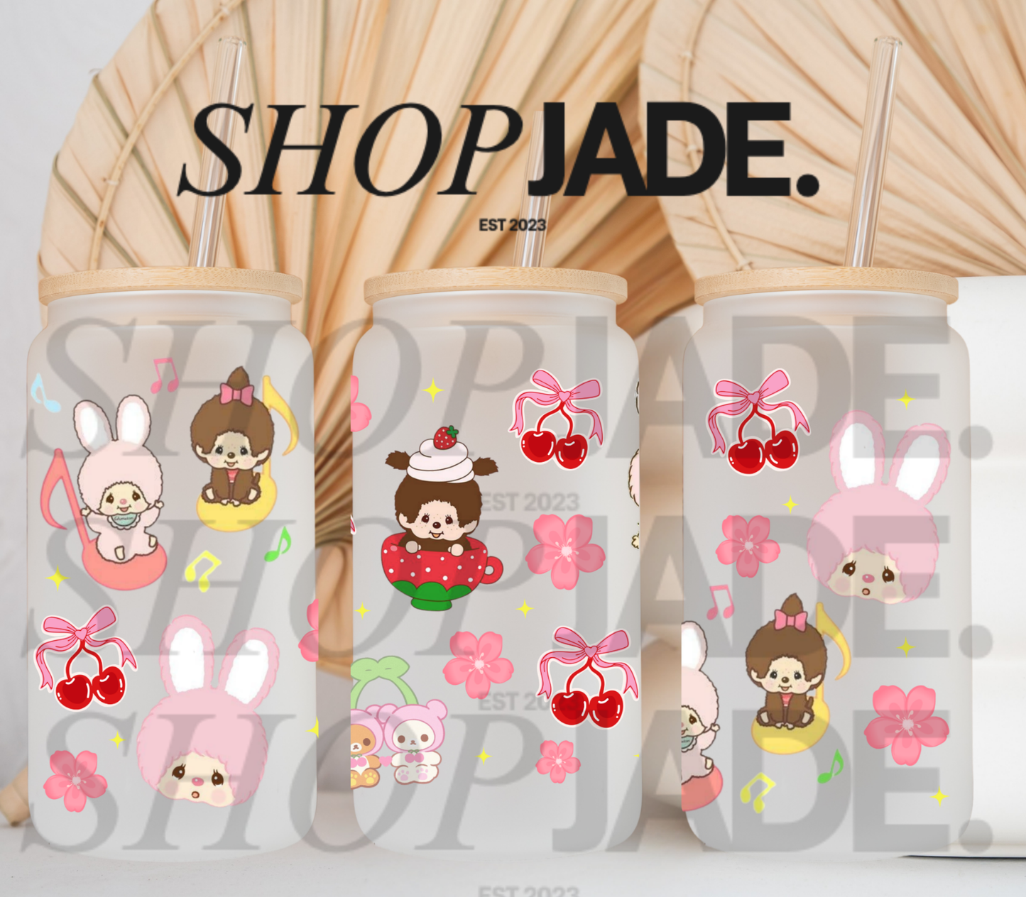 Pink Brown Monch Uv DTF Cup Wraps