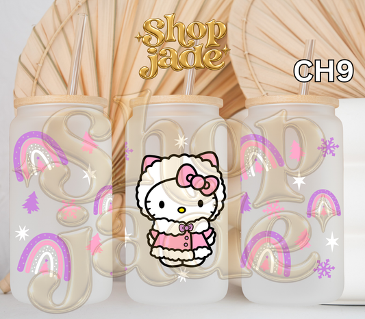 CH9 Kitty Snowflakes Christmas UvDTF Cup Wraps