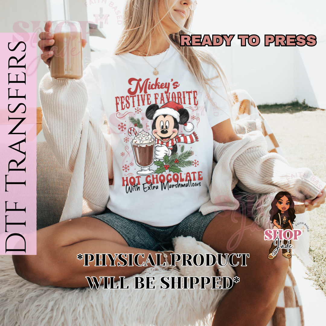 CH18 Festive Fav Cocoa Christmas DTF Transfers (Ready to Press)