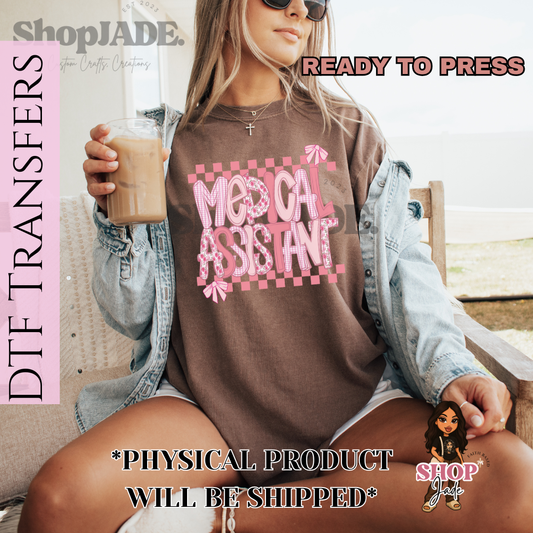 N3 Pink Medical Assistant DTF Transfers (Ready to Press)
