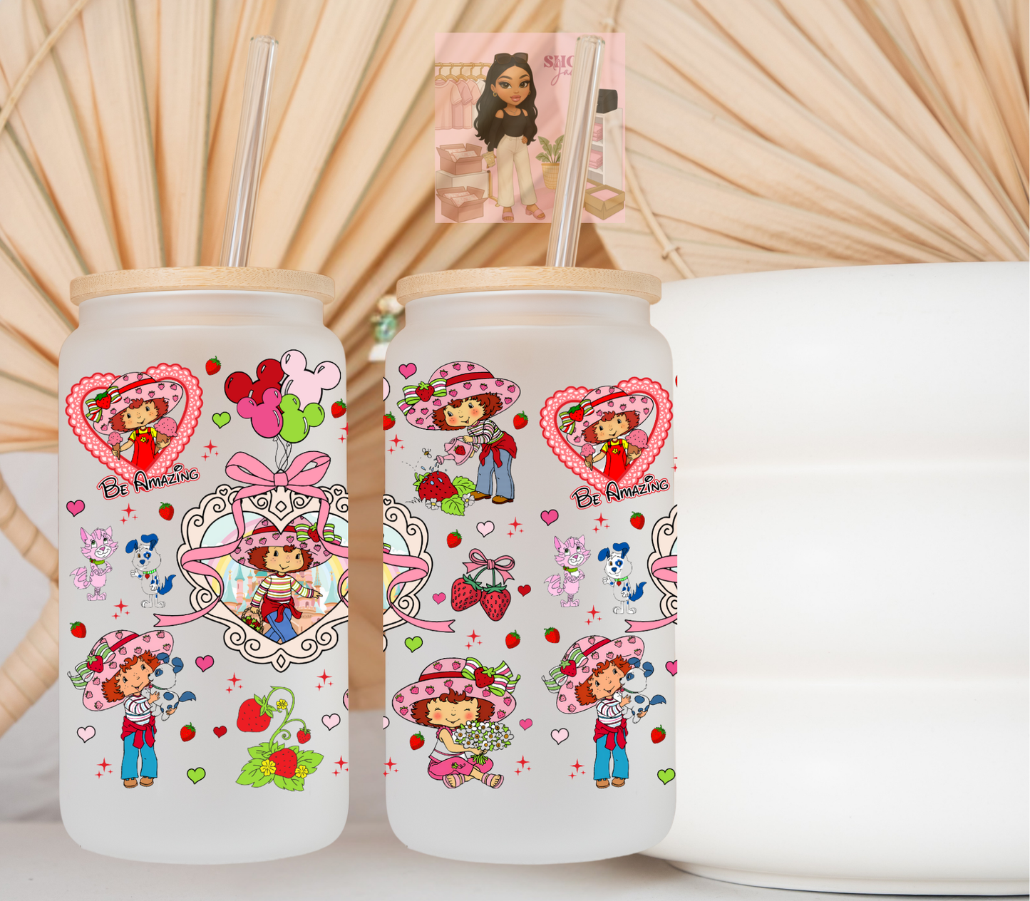 Strawberry “Be Amazing” UvDTF cup wraps