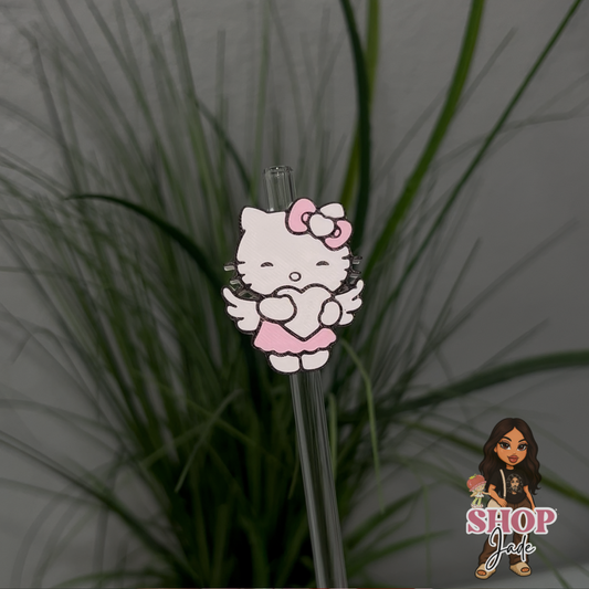 Angel Kitty (White) Straw toppers