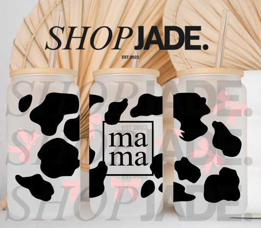 Mama Cow Bows Uv DTF Cup Wraps