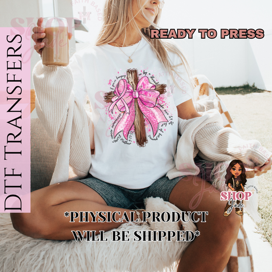 F94 Breast Cancer Cross Faith DTF Transfers (Ready to Press)