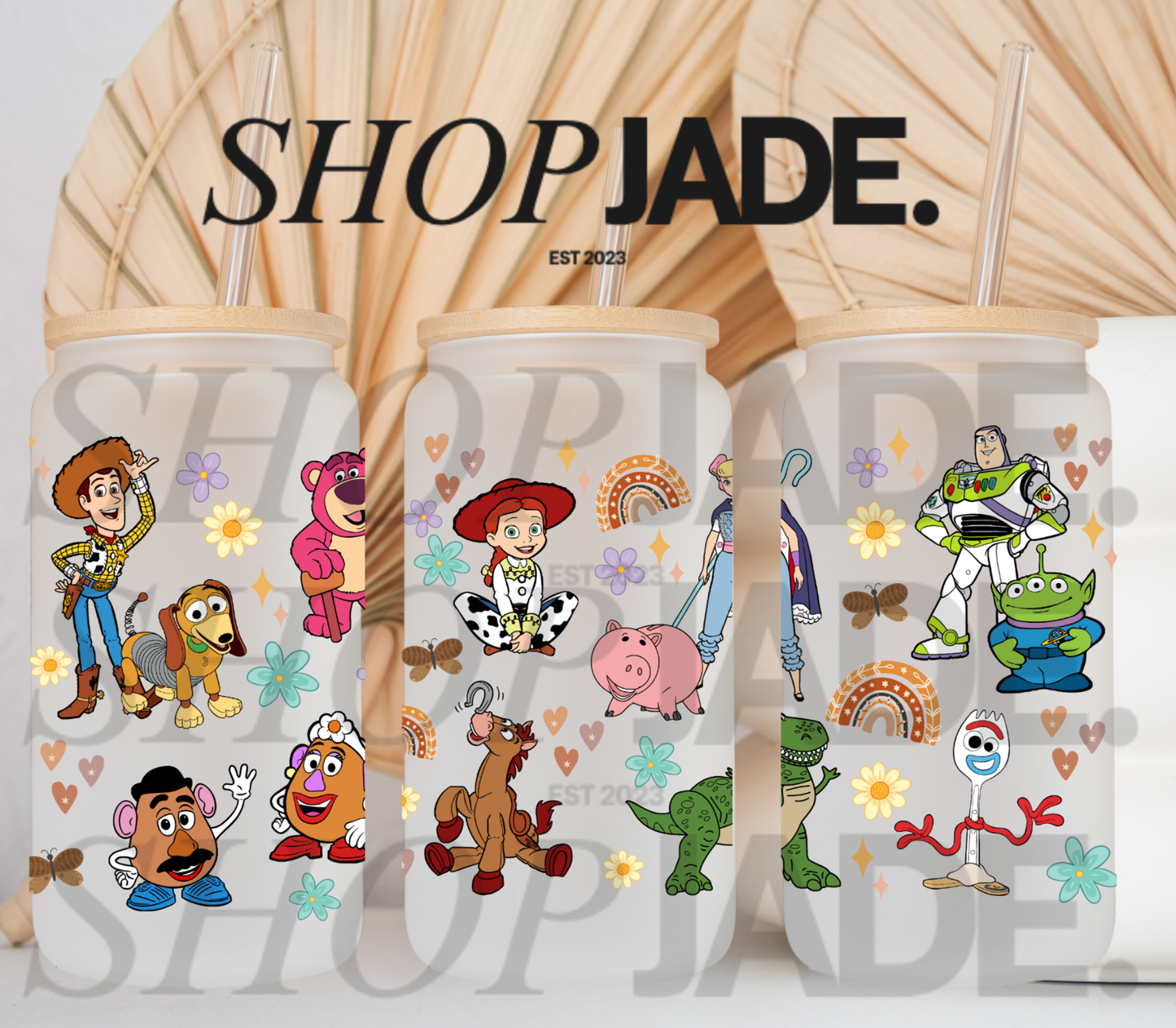 Floral Toy Friends Uv DTF Cup Wraps