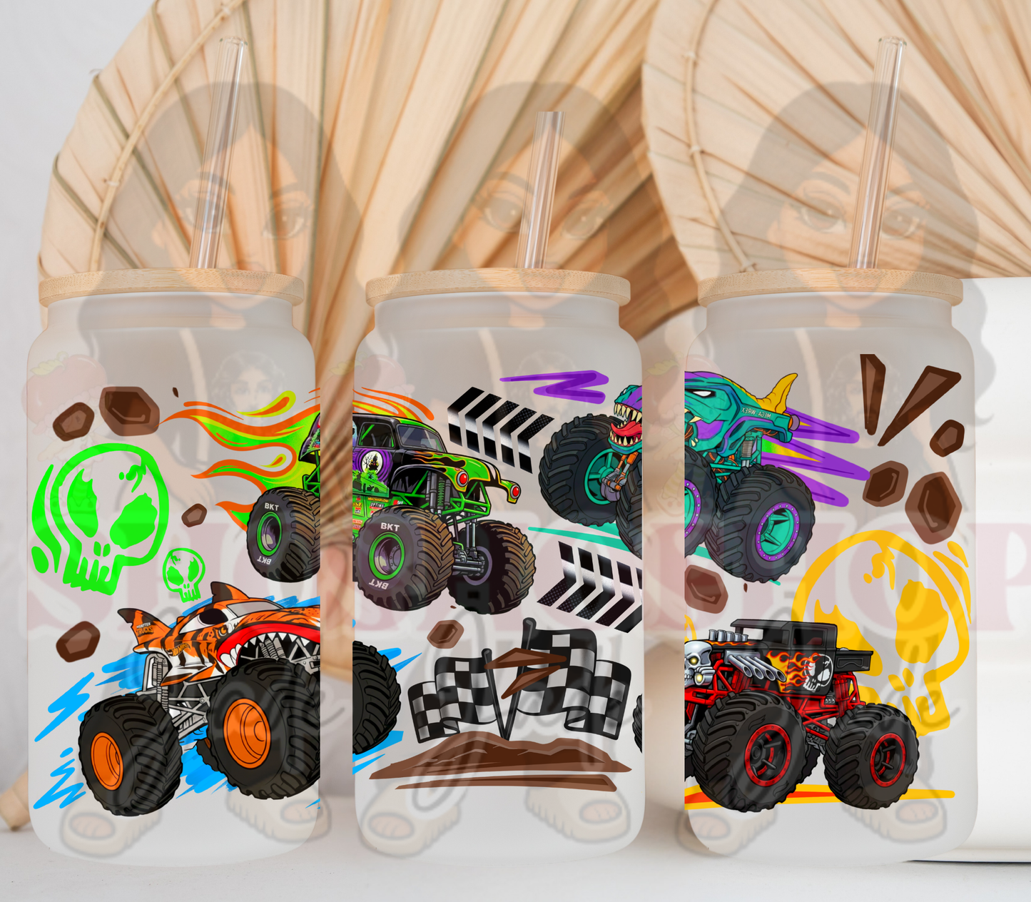 Monster Trucks Uv DTF Cup Wraps