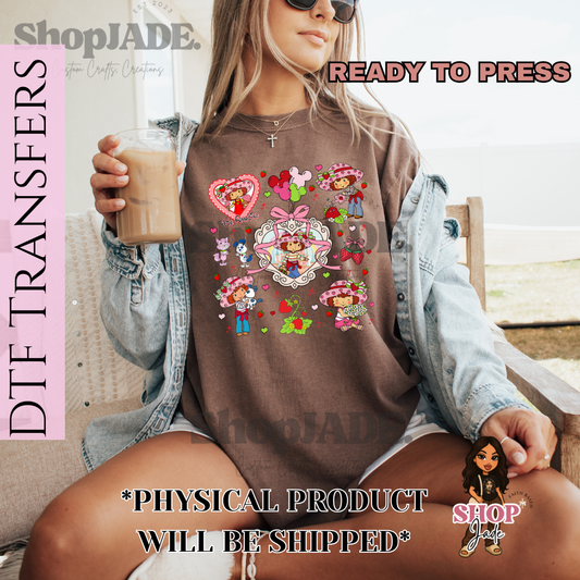 V2 Strawberry Pink Red Collage DTF Transfers (Ready to Press)