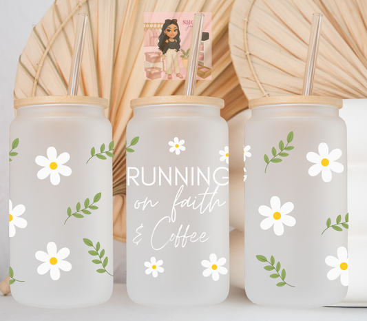 Running on faith & coffee UvDTF Cup or Mug wraps