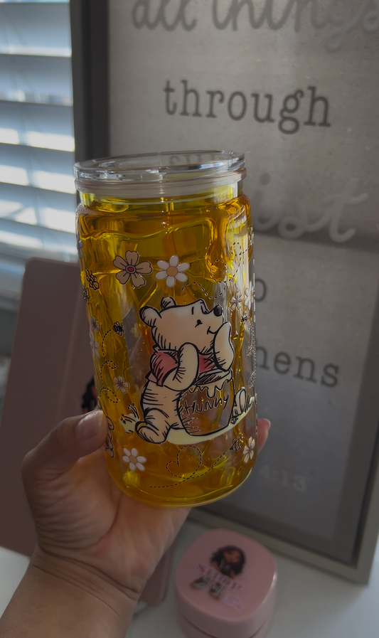 Bear Hunny Drip Snowglobe Acrylic Cup