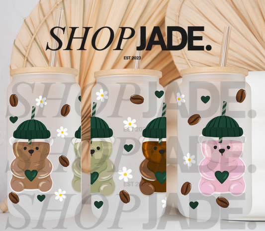 Coffee Bear Uv DTF Cup Wraps