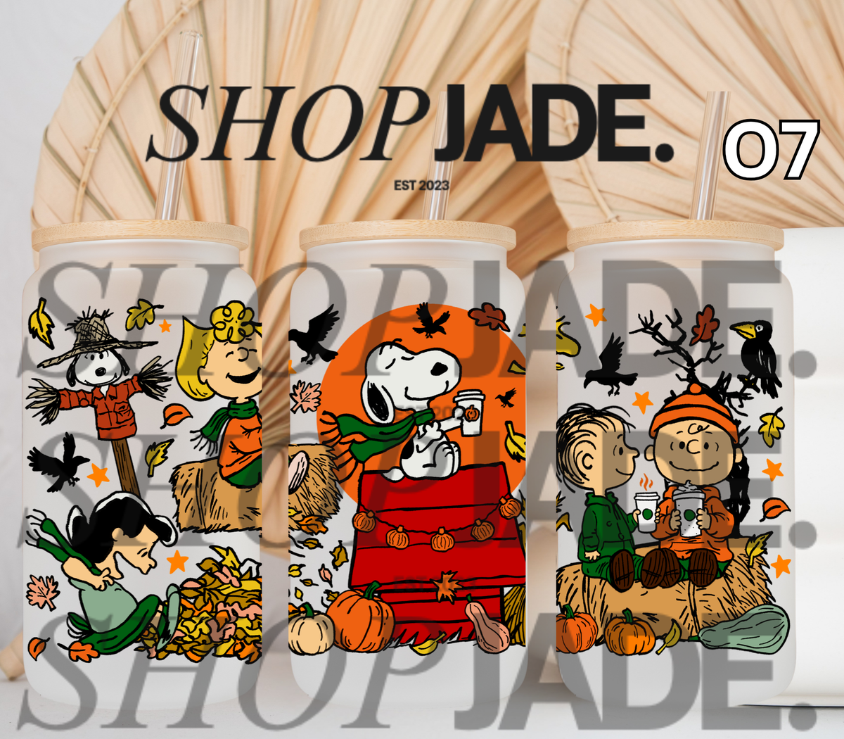 O7 Fall Dog Friends UvDTF Cup Wraps