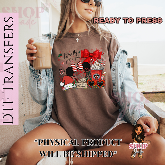 CH26 I’m just a girl Christmas DTF Transfers (Ready to Press)