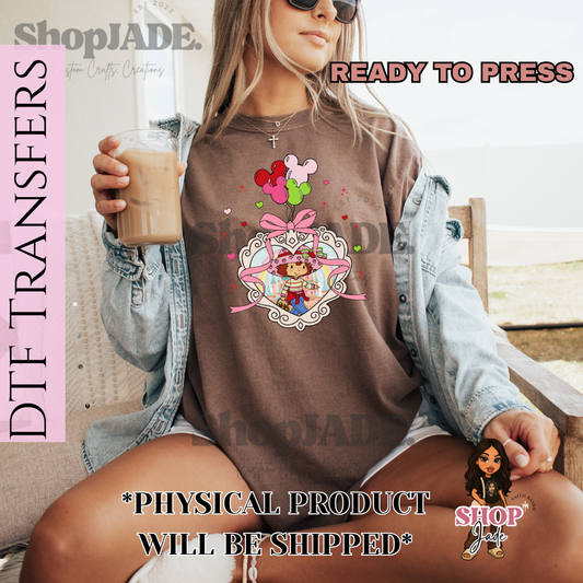 V1 Strawberry Heart Magic Balloons DTF Transfers (Ready to Press)