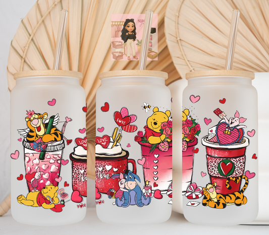 Bear & Friends Coffee Valentines UvDTF cup wraps